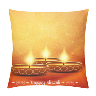 Personality  Religious Elegant Background For Diwali With Beautiful Lamps. Pillow Covers