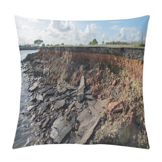 Personality  The Curb Erosion From Storms. To Indicate The Layers Of Soil And Pillow Covers