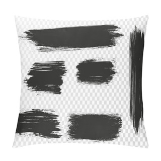 Personality  Vector Set Of Hand Drawn Brush Strokes, Stains For Backdrops. Monochrome Design Elements Set. One Color Monochrome Artistic Hand Drawn Backgrounds. Pillow Covers