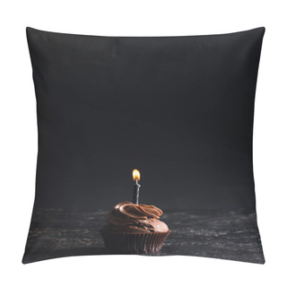 Personality  Chocolate Cupcake With Candle Pillow Covers