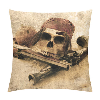 Personality  Pirate Skull Beach Grunge Pillow Covers