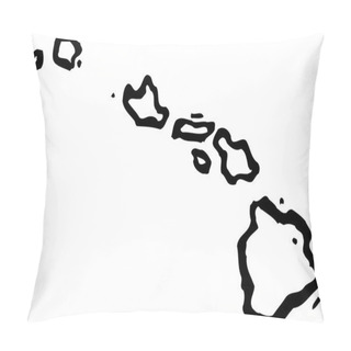 Personality  Woodcut Illustration Of Map Of Hawaii Pillow Covers