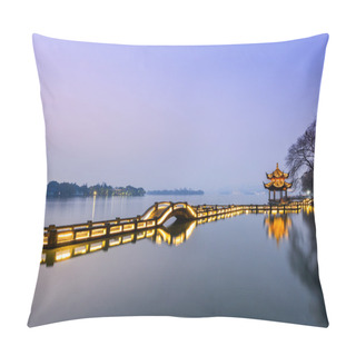 Personality  Ancient Pavilion In Hangzhou At Sunset Pillow Covers