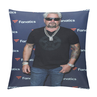 Personality  American Restaurateur Guy Fieri Arrives At Michael Rubin's Fanatics Super Bowl Party 2022 Held At 3Labs On February 12, 2022 In Culver City, Los Angeles, California, United States. Pillow Covers