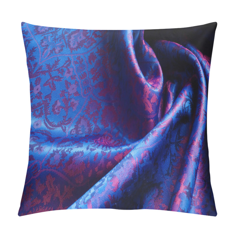 Personality  Silk Background Texture. Dark Blue, Patterned.  Pillow Covers