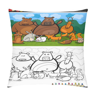 Personality  Forest Wild Animals Cartoon For Coloring Book Pillow Covers