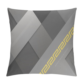 Personality  Monochromatic Background With Square Frames And Classic, Golden Ornament. Vector Geometric, Fashion Wallpaper. Material Design Template. Origami Style, Vector, Business Cards Layout Pillow Covers