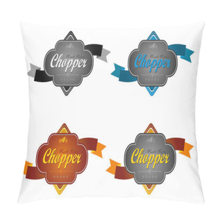 Personality  Chopper Motorcycle Label Set Pillow Covers