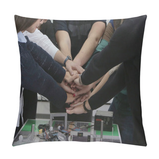 Personality  Group Of Young Students In Technical Vocational Training Celebra Pillow Covers