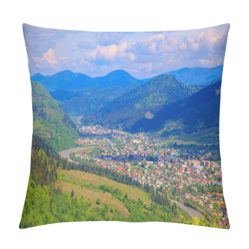 Personality  village between the mountains pillow covers