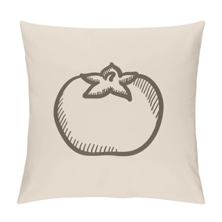 Personality  Tomato Sketch Icon. Pillow Covers