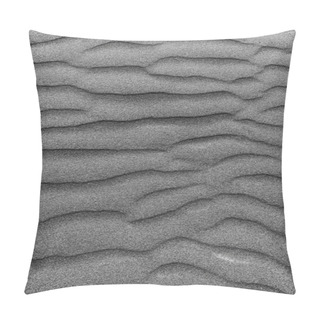Personality  Abstract Black Sand Background. Dark Sand Waves Pillow Covers