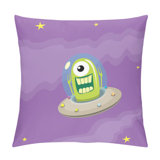 Personality  Ufo. Alien Vector. Flying Saucer Pillow Covers