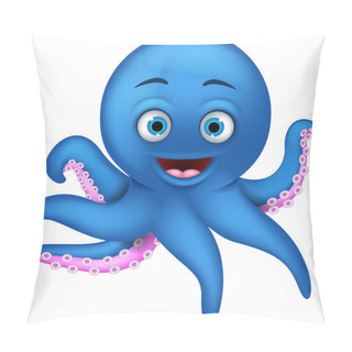 Personality  Cute Blue Octopus Cartoon Pillow Covers