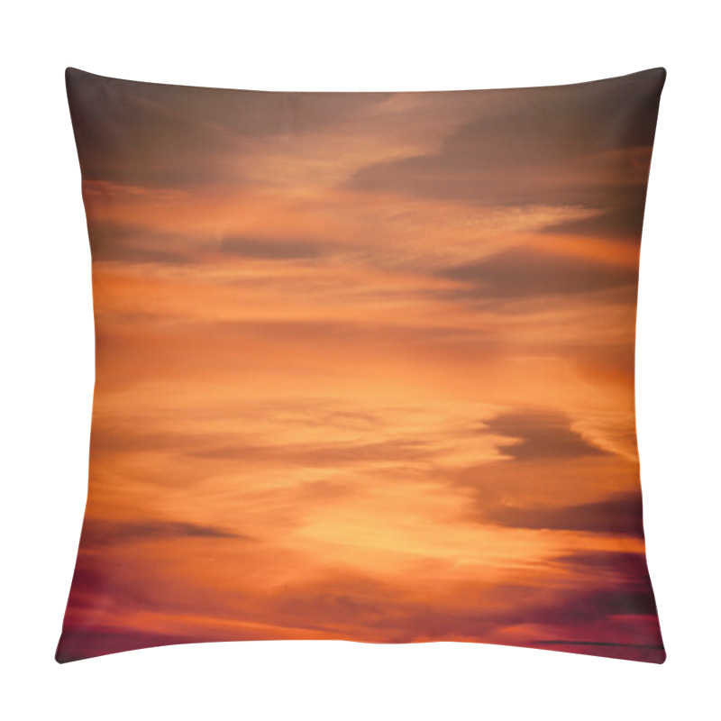 Personality  Dramatic sunset as sky background pillow covers