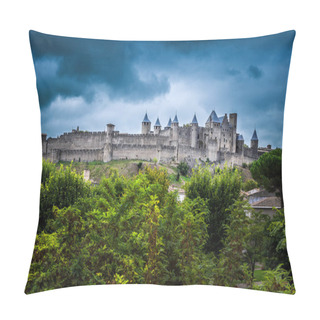 Personality  View Point Of Cite De Carcassonne, Castle And Historical Fortress France Pillow Covers