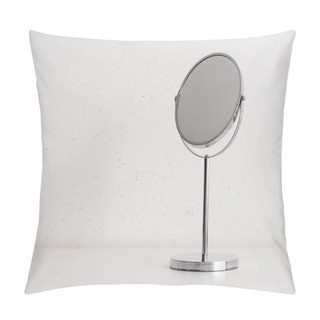 Personality  Round Mirror On White Background, Zero Waste Concept Pillow Covers