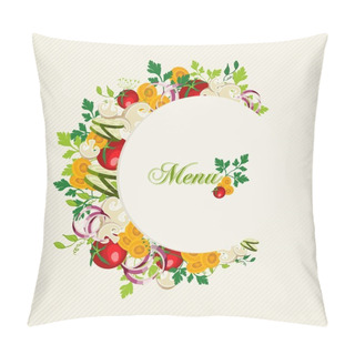 Personality  Vegetarian Food Menu Illustration Pillow Covers