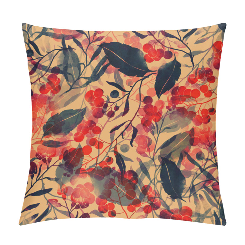 Personality  herbs, flowers, leaves and berries pillow covers
