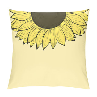 Personality  Beautiful Background With Sunflowers. Hand-drawn Contour Lines And Strokes. Pillow Covers
