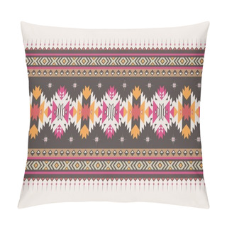 Personality  Geometric Ethnic Pattern Seamless. Style Ethnic American Aztec Seamless Colorful Textile. Design For Background,wallpaper,fabric,carpet,ornaments,decoration,clothing,Batik,wrapping,Vector Illustration Pillow Covers