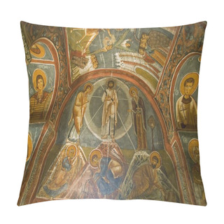Personality  Religious Ceiling Paintings At Goreme Open Air Museum, Cappadocia, Turkey Pillow Covers