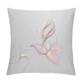 Personality  Abstract Drawn Flowers Pillow Covers