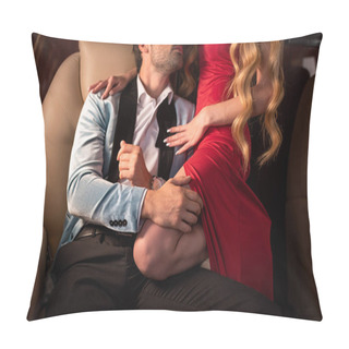 Personality  Cropped View Of Passionate Woman And Man Sitting In Plane  Pillow Covers