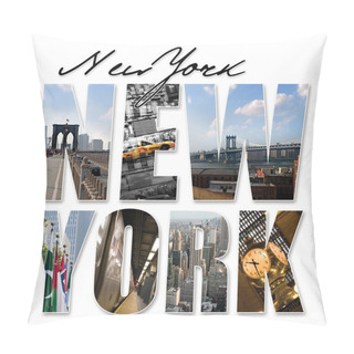 Personality  NYC New York City Graphic Montage Pillow Covers