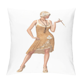 Personality  The Roaring 20s Woman Flapper Dancer Dress Pillow Covers