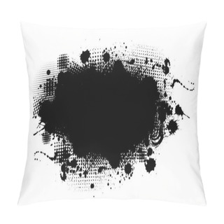 Personality  Black Blot With Splashes. Vector Illustration Pillow Covers