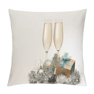 Personality  Gift And Glasses Of Champagne Pillow Covers