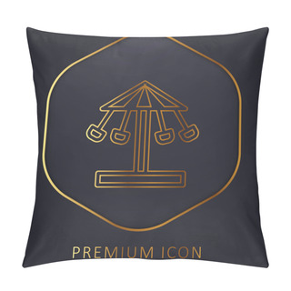 Personality  Amusement Park Golden Line Premium Logo Or Icon Pillow Covers