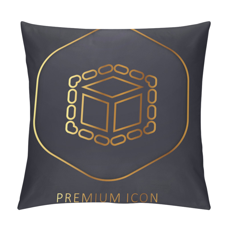 Personality  3d Modeling golden line premium logo or icon pillow covers