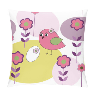 Personality  Seamless Pattern With Birds And Flowers Pillow Covers