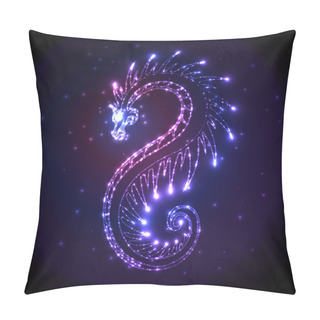 Personality  Colorful Shiny Dragon, Vector Illustration Pillow Covers