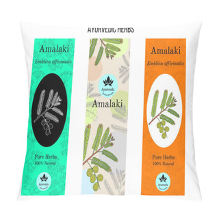 Personality  Ayurvedic Herbs Banners, Indian Gooseberry, Amla Pillow Covers