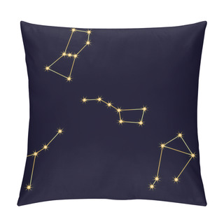 Personality  Constellations. The Stars In The Sky. Vector Illustration Pillow Covers