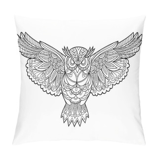 Personality  Owl Coloring Book For Adults Vector Pillow Covers