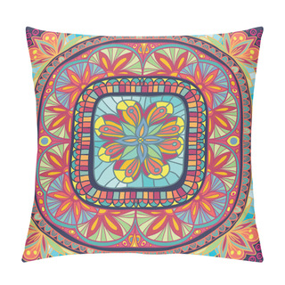 Personality  Beautiful Ethnic Ornamental Square Background Pillow Covers