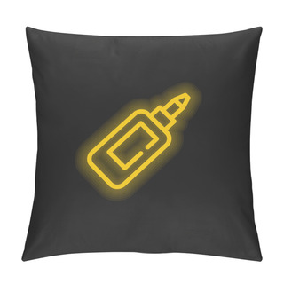 Personality  Bottle Of Glue Yellow Glowing Neon Icon Pillow Covers