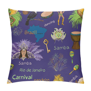 Personality  Brazilian Carnival Seamlees Pattern Pillow Covers