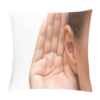 Personality  Girl Listening With Her Hand On An Ear Pillow Covers