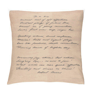 Personality  Old Paper With Hand-written Text Background Pillow Covers