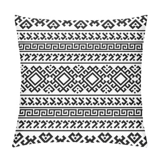 Personality  Tribal Ethnic Pattern In Black And White Color. Design For Background Or Frame Pillow Covers