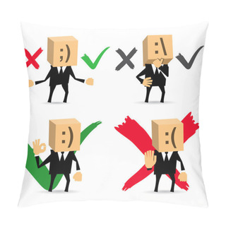 Personality  Businessman, Yes, No, Do Not Know. Pillow Covers