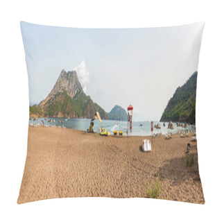 Personality  Sea Bays Of The Lycian Trail. Beaches Of The Aegean Sea In Turkey. Blue Water Of The Mediterranean. Pillow Covers