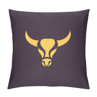 Personality  Bison Logo Vector Pillow Covers