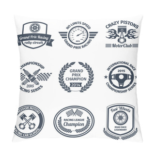 Personality  Racing Emblems Black Pillow Covers
