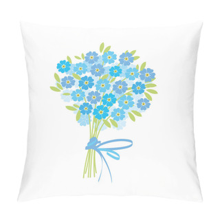 Personality  Blue Tender Forget-me-not  Flowers In Retro Style. Elegant Naive Pillow Covers